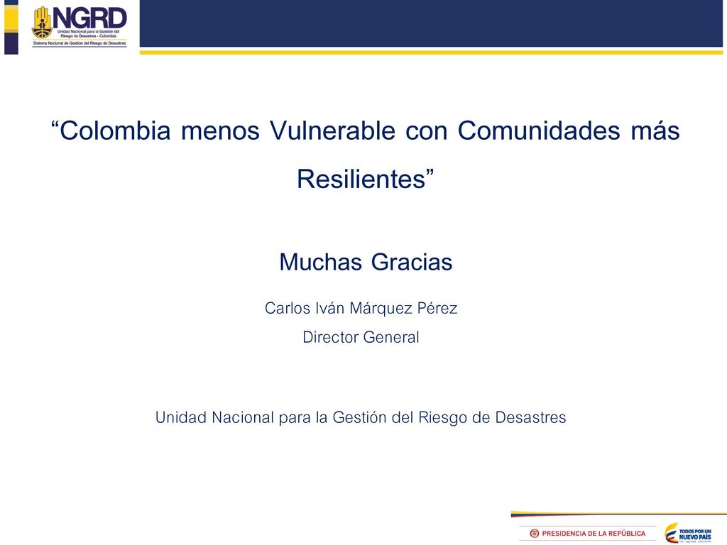 Colombia menos Vulnerable con Comunidades más Resilientes