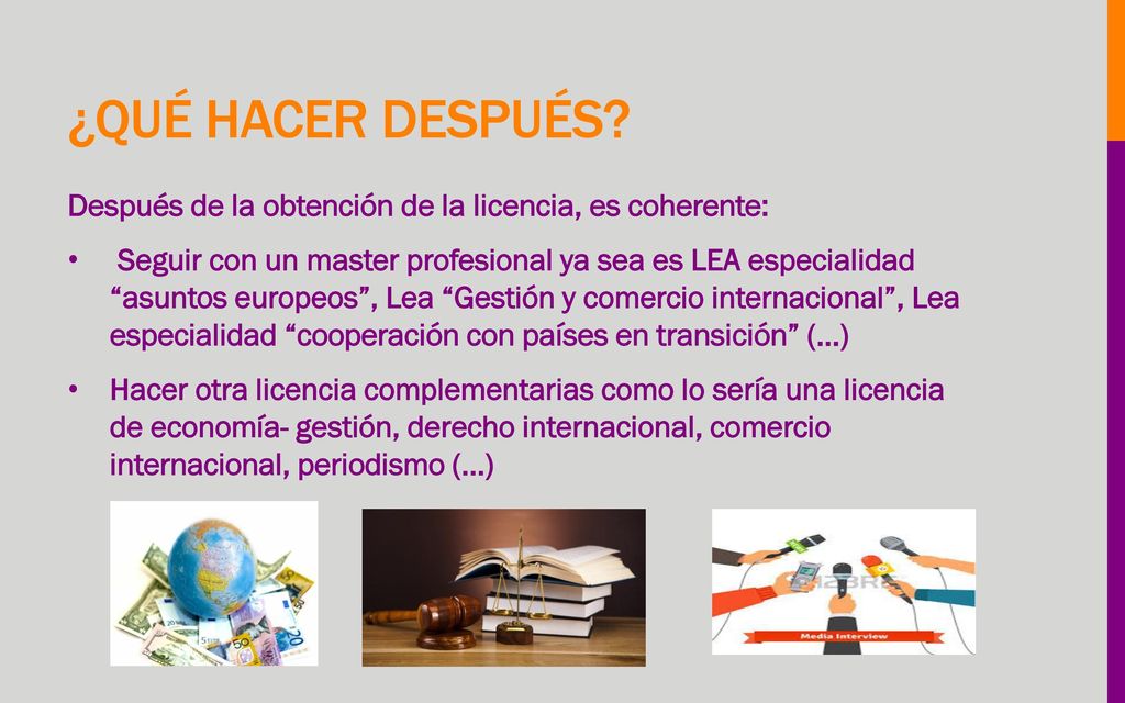 ¿Qué hacer después Después de la obtención de la licencia, es coherente: