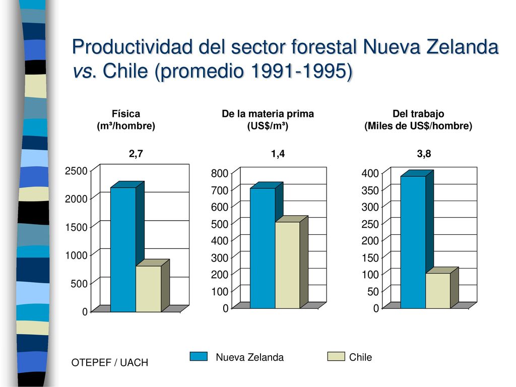Productividad del sector forestal Nueva Zelanda vs