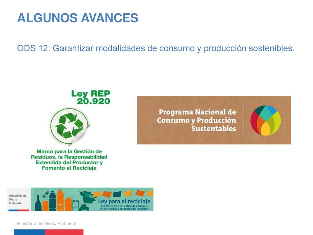 ALGUNOS AVANCES ODS 12: Garantizar modalidades de consumo y producción sostenibles.
