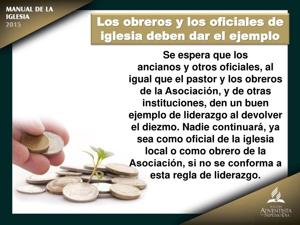 Los obreros y los oficiales de iglesia deben dar el ejemplo