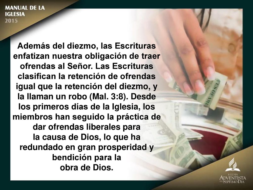 Además del diezmo, las Escrituras enfatizan nuestra obligación de traer