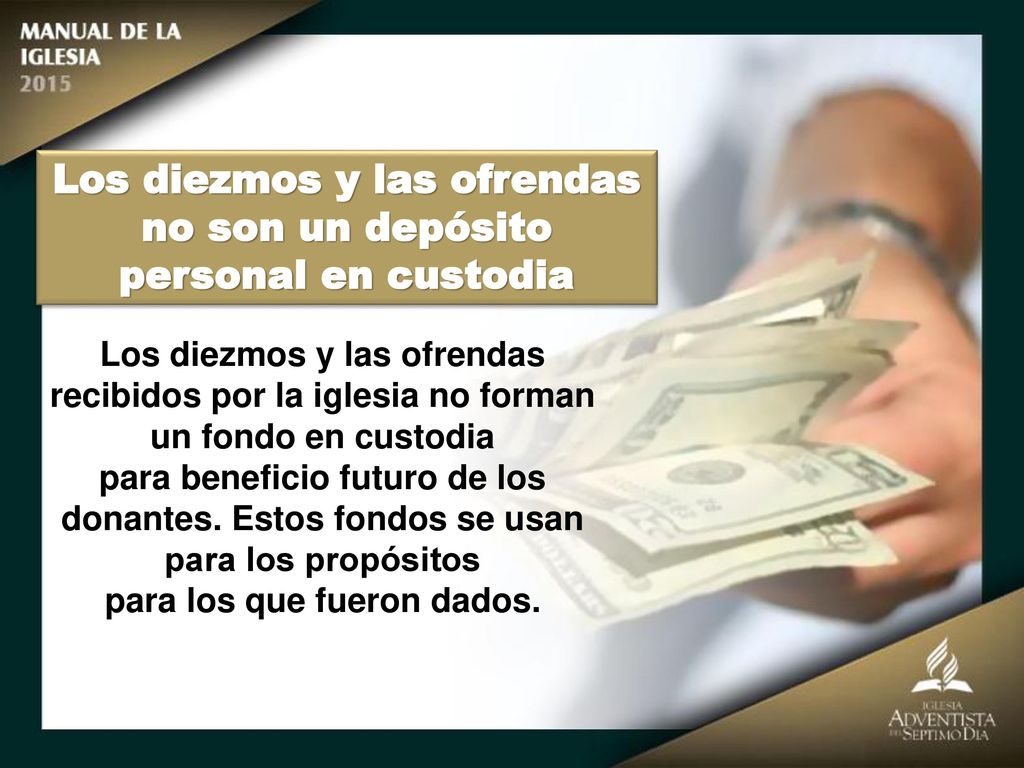 Los diezmos y las ofrendas no son un depósito personal en custodia