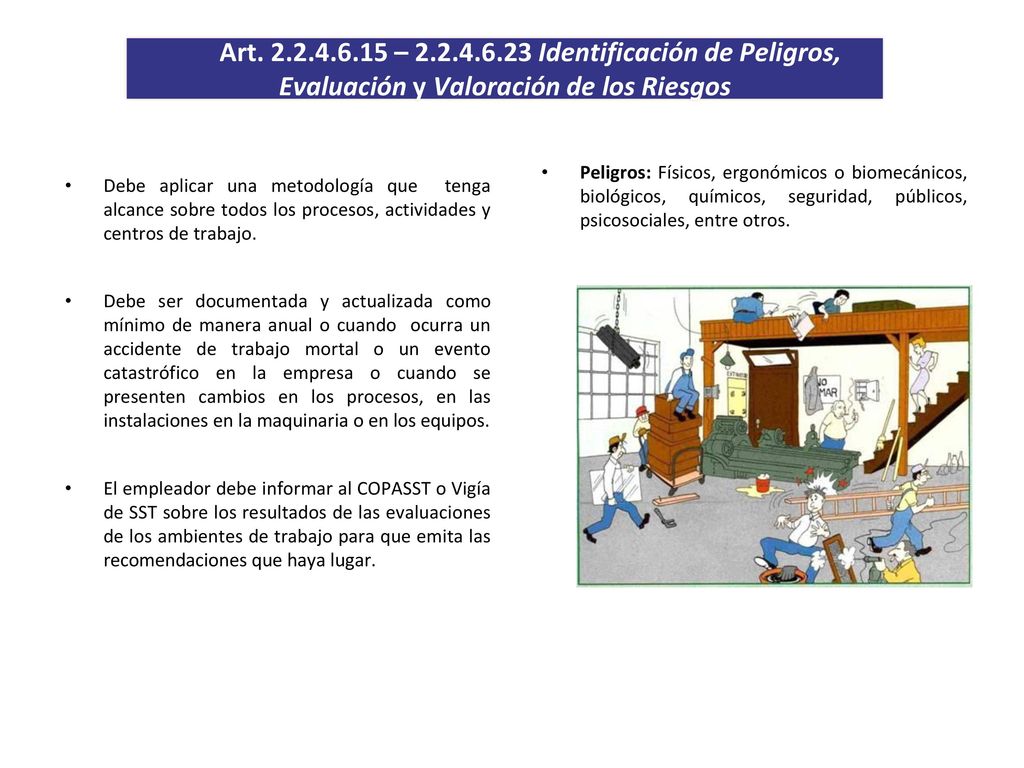 Art – Identificación de Peligros, Evaluación y Valoración de los Riesgos