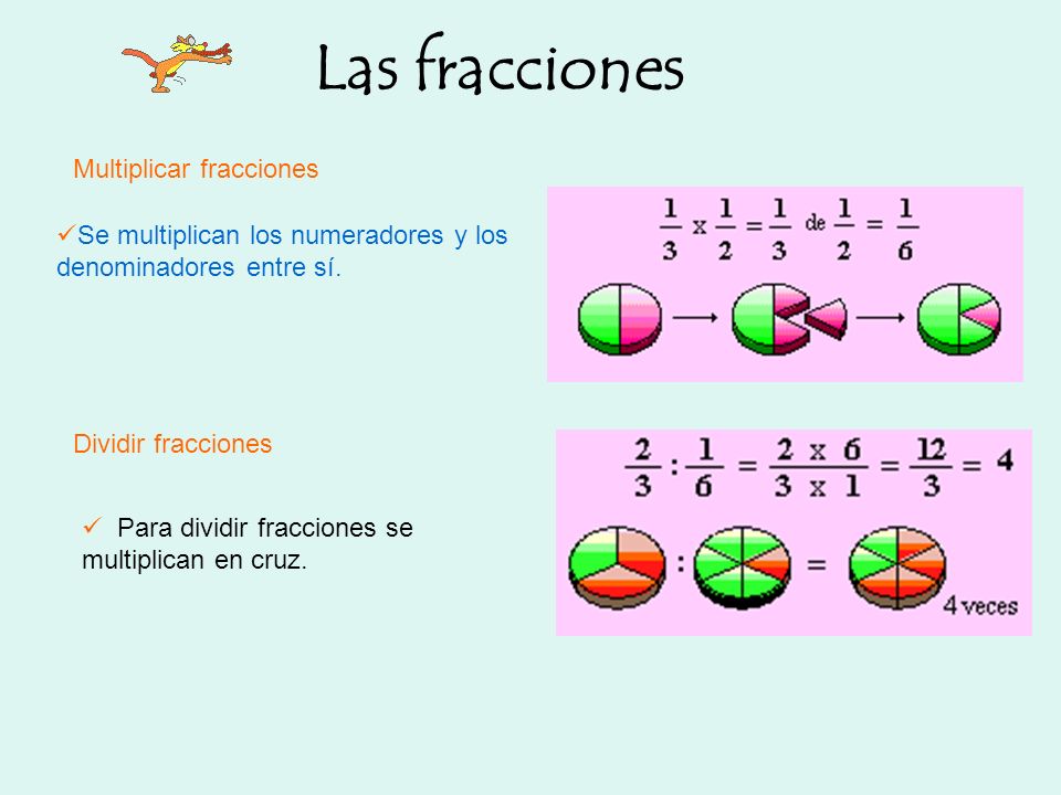 Las fracciones Multiplicar fracciones