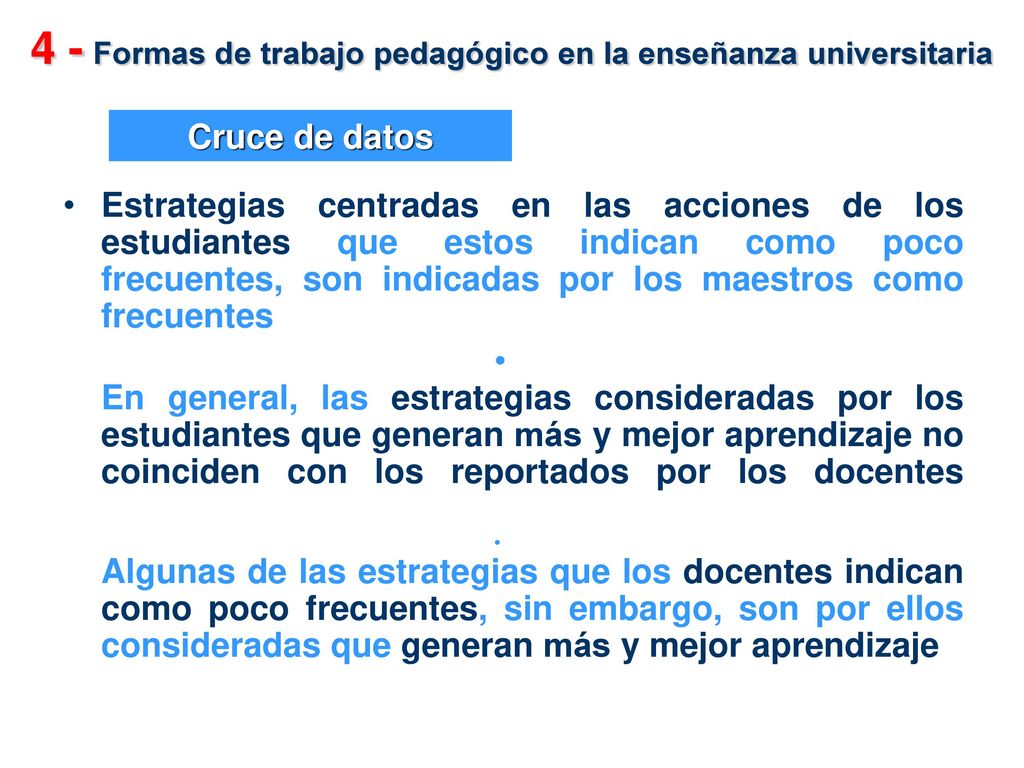 4 - Formas de trabajo pedagógico en la enseñanza universitaria