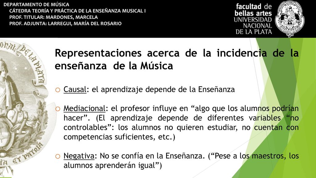 Representaciones acerca de la incidencia de la enseñanza de la Música