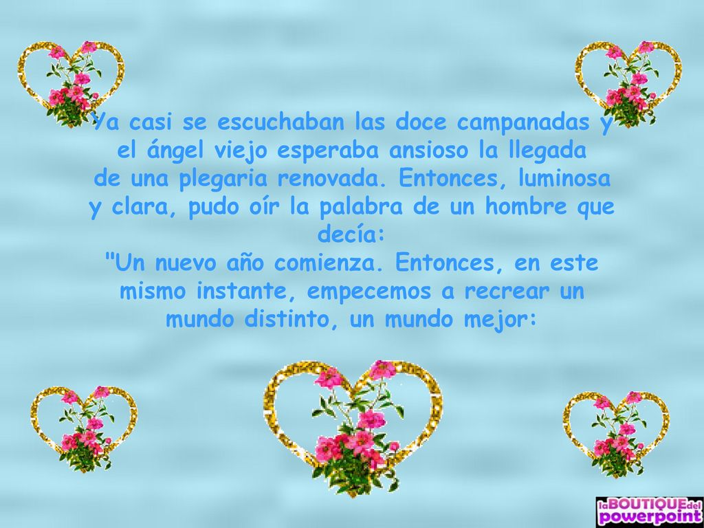 Ya casi se escuchaban las doce campanadas y el ángel viejo esperaba ansioso la llegada