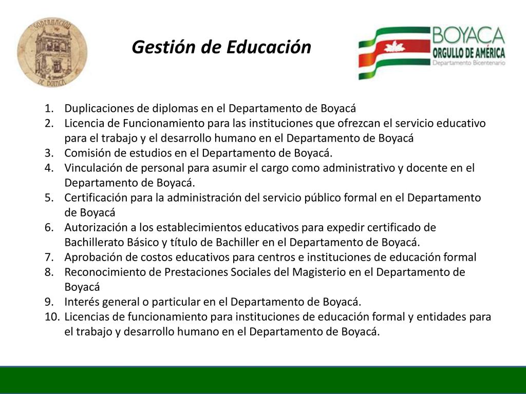 Gestión de Educación Duplicaciones de diplomas en el Departamento de Boyacá.