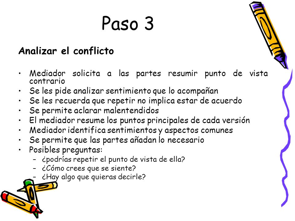 Paso 3 Analizar el conflicto