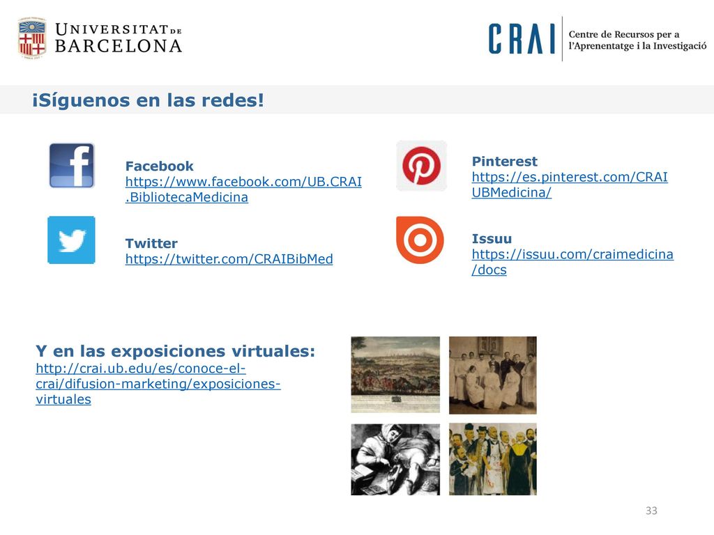 ¡Síguenos en las redes! Y en las exposiciones virtuales: Facebook