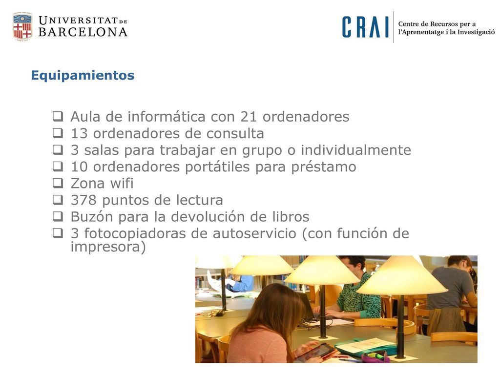 Aula de informática con 21 ordenadores 13 ordenadores de consulta