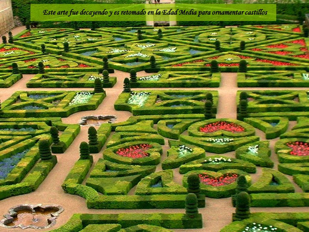 Este arte fue decayendo y es retomado en la Edad Media para ornamentar castillos