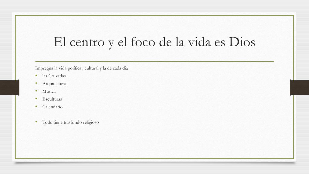 El centro y el foco de la vida es Dios