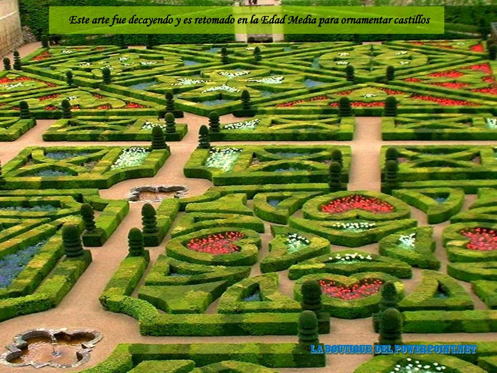 Este arte fue decayendo y es retomado en la Edad Media para ornamentar castillos