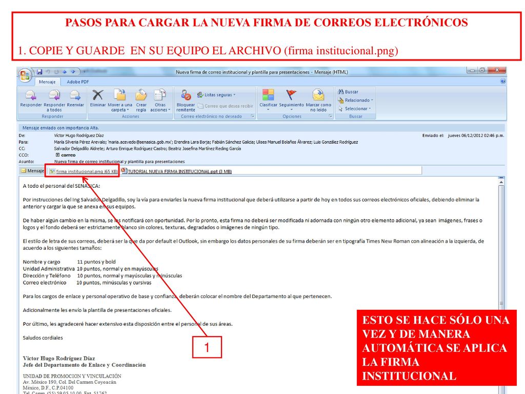 PASOS PARA CARGAR LA NUEVA FIRMA DE CORREOS ELECTRÓNICOS