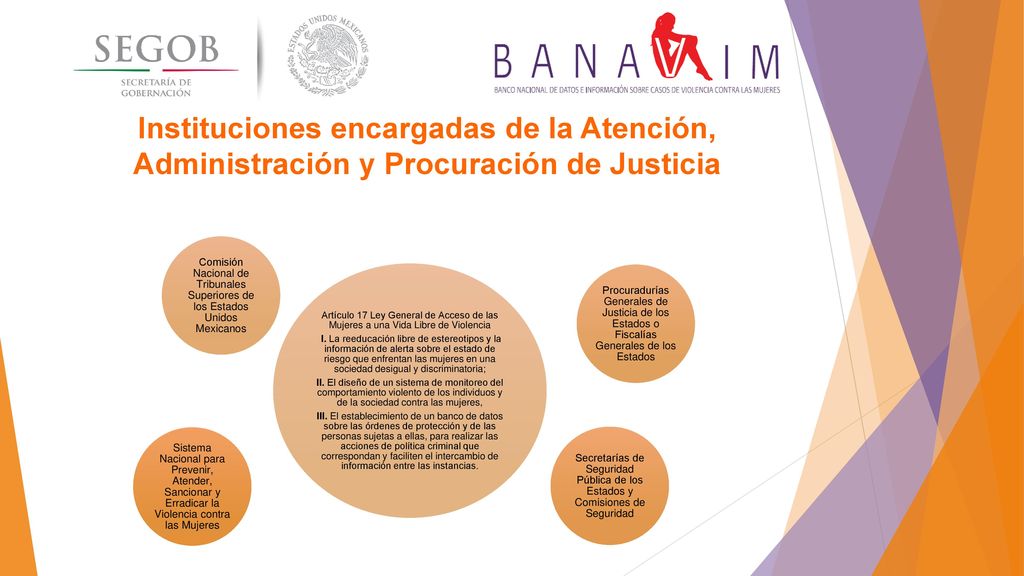 Instituciones encargadas de la Atención, Administración y Procuración de Justicia