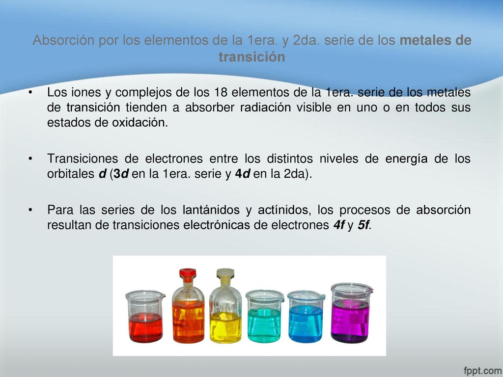 Absorción por los elementos de la 1era. y 2da