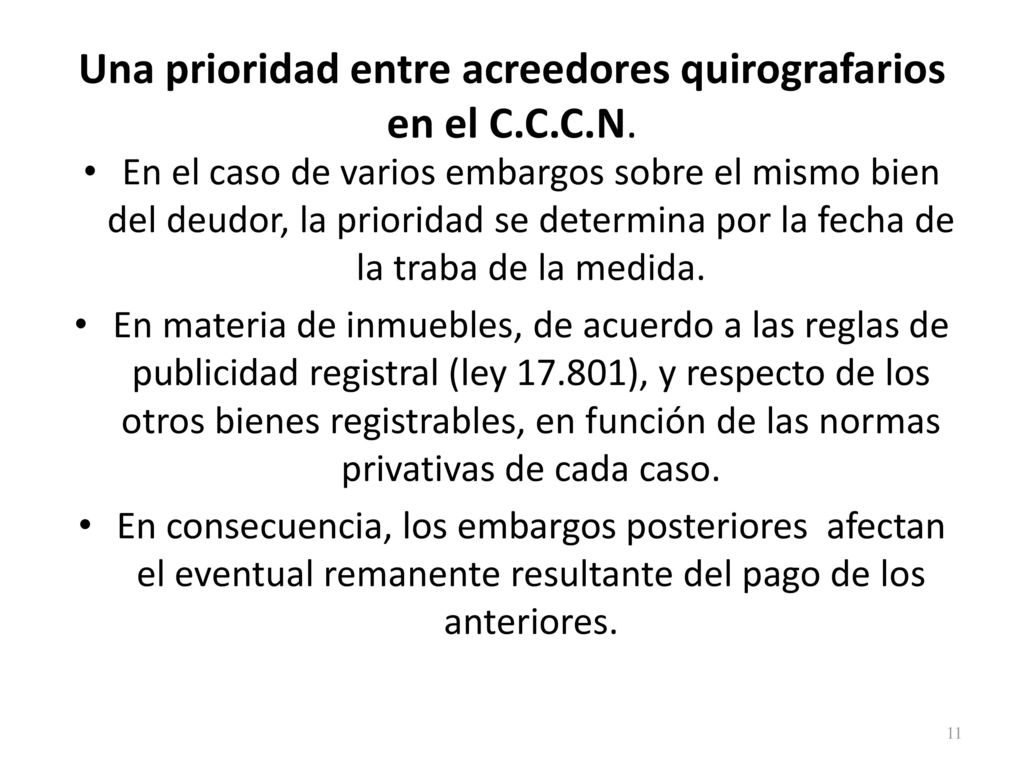 Una prioridad entre acreedores quirografarios en el C.C.C.N.