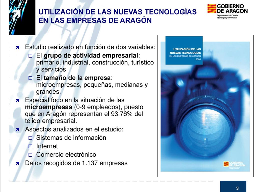 UTILIZACIÓN DE LAS NUEVAS TECNOLOGÍAS EN LAS EMPRESAS DE ARAGÓN