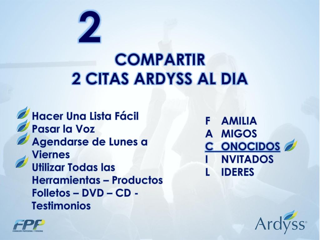 2 COMPARTIR 2 CITAS ARDYSS AL DIA Hacer Una Lista Fácil Pasar la Voz