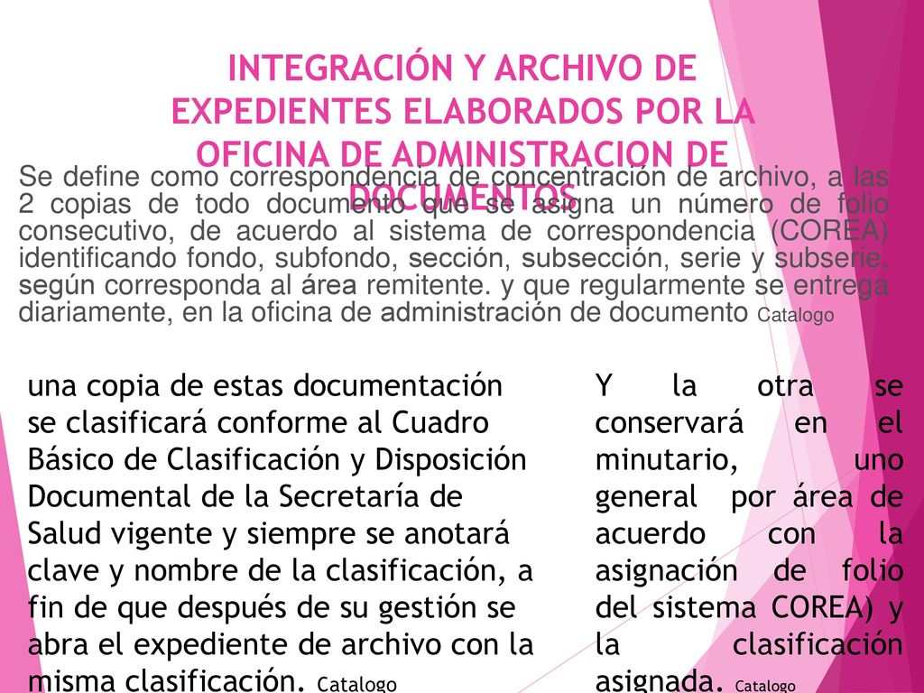 INTEGRACIÓN Y ARCHIVO DE EXPEDIENTES ELABORADOS POR LA OFICINA DE ADMINISTRACION DE DOCUMENTOS