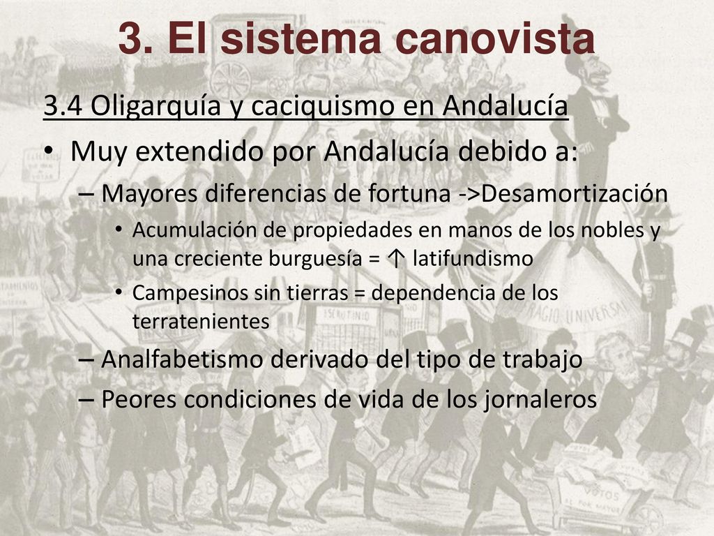 3. El sistema canovista 3.4 Oligarquía y caciquismo en Andalucía