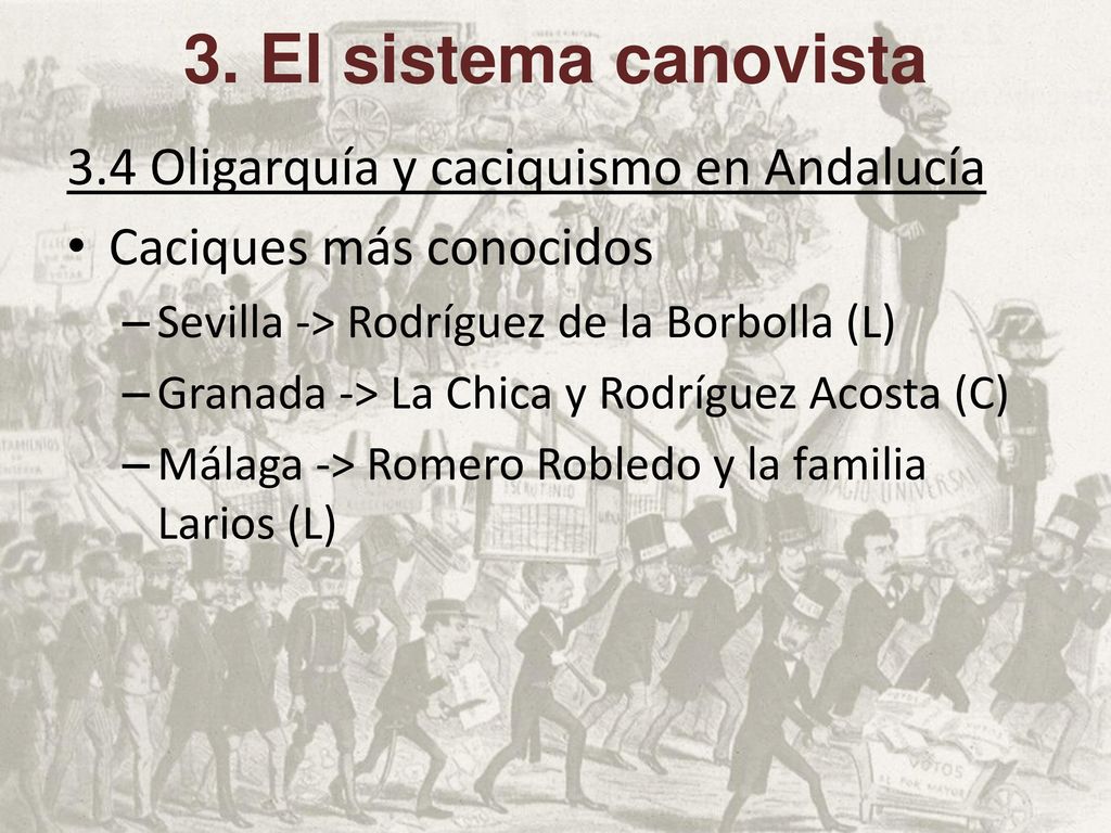 3. El sistema canovista 3.4 Oligarquía y caciquismo en Andalucía