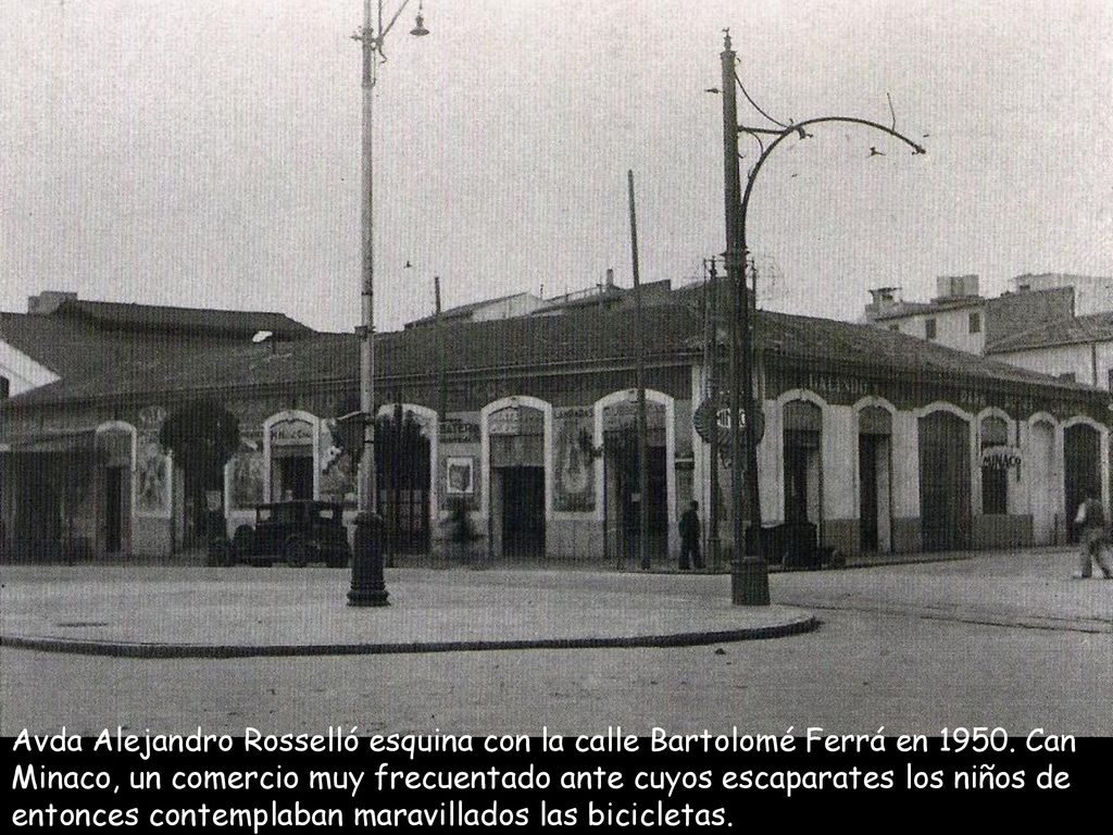 Avda Alejandro Rosselló esquina con la calle Bartolomé Ferrá en 1950