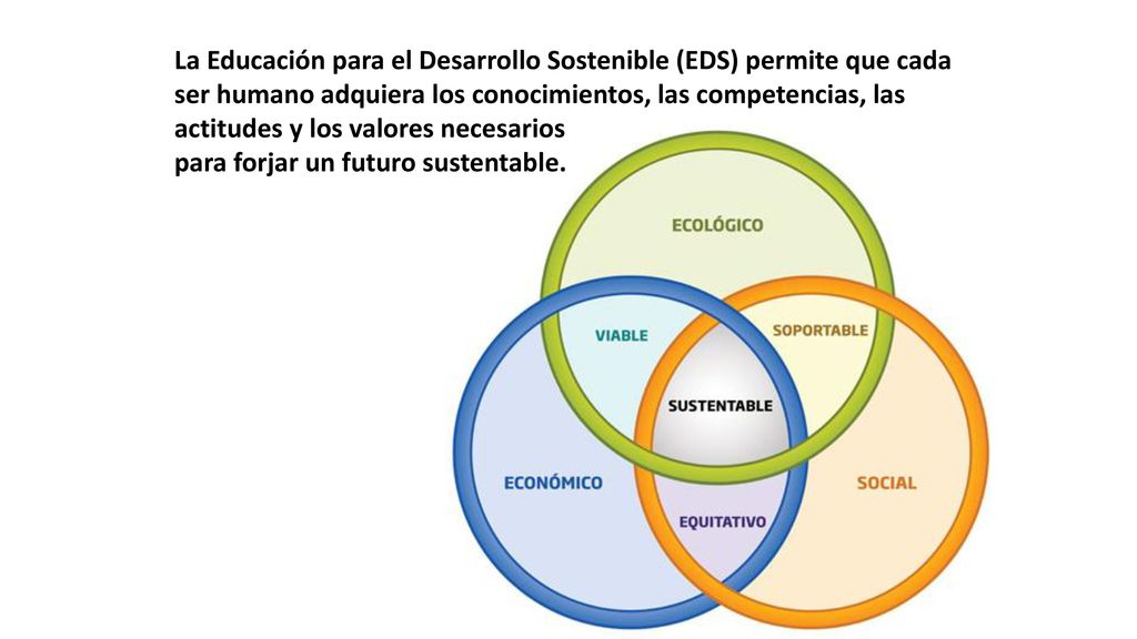La Educación para el Desarrollo Sostenible (EDS) permite que cada ser humano adquiera los conocimientos, las competencias, las actitudes y los valores necesarios