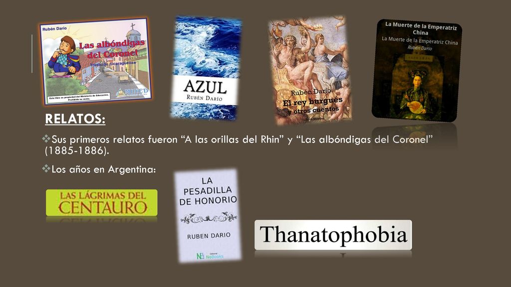 RELATOS: Sus primeros relatos fueron A las orillas del Rhin y Las albóndigas del Coronel ( ).