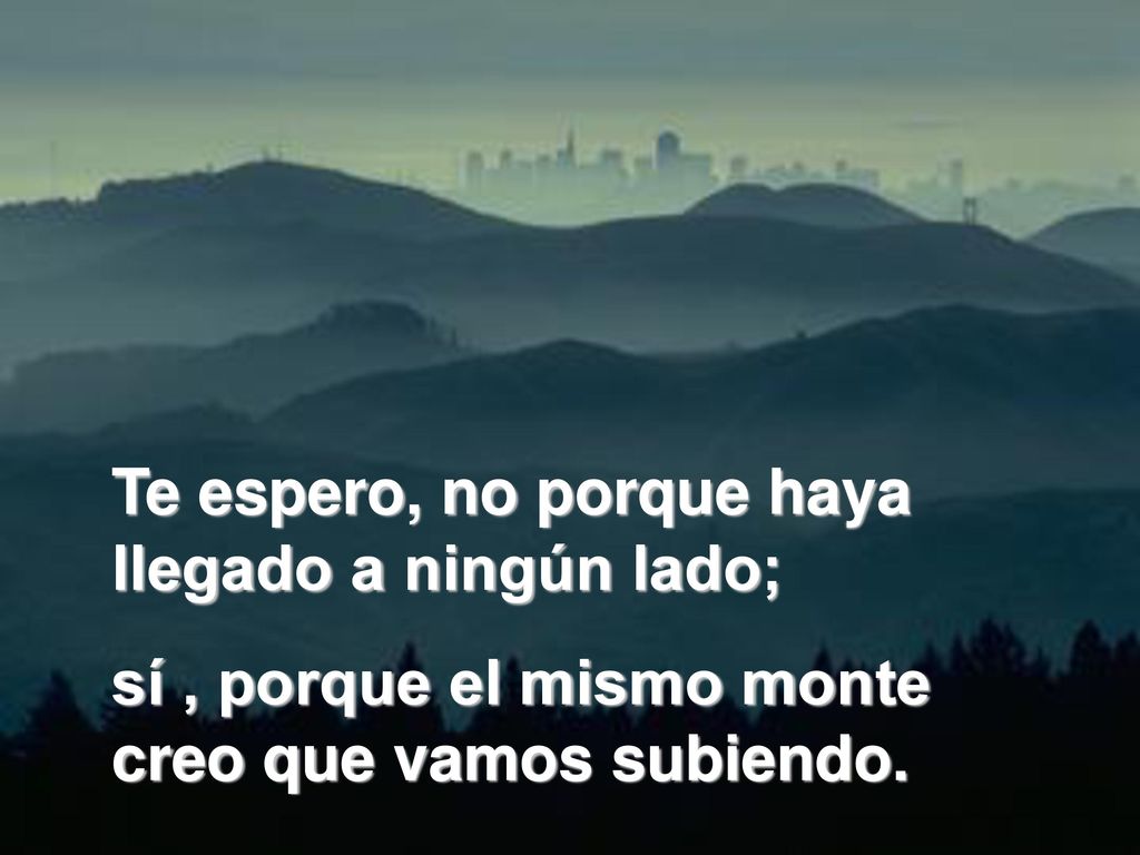 Te espero, no porque haya llegado a ningún lado;