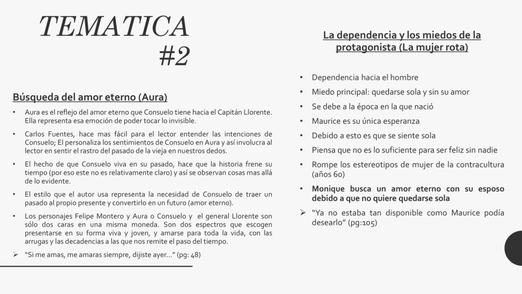 La dependencia y los miedos de la protagonista (La mujer rota)