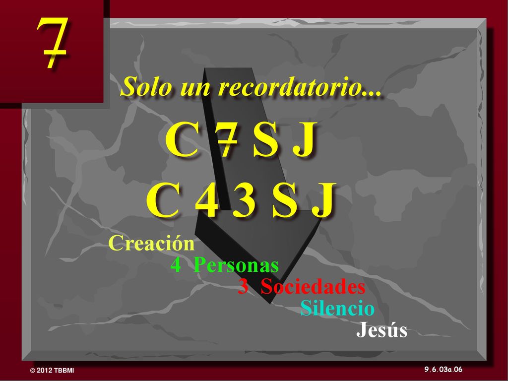 C 7 S J C 4 3 S J Solo un recordatorio... Creación 4 Personas