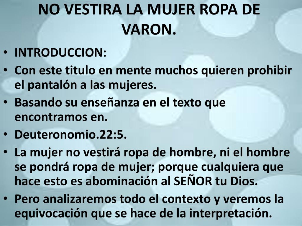 NO VESTIRA LA MUJER ROPA DE VARON. - ppt descargar NO VESTIRA LA MUJER ROPA DE VARON. - ppt descargar