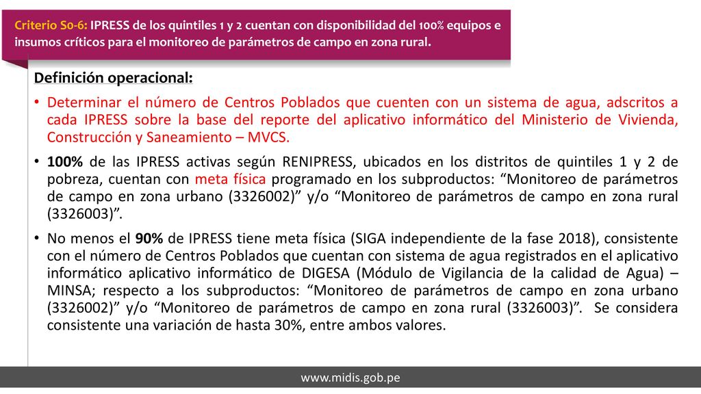 Criterio S0-5: IPRESS programan, disponen y realizan sesiones demostrativas de alimentos