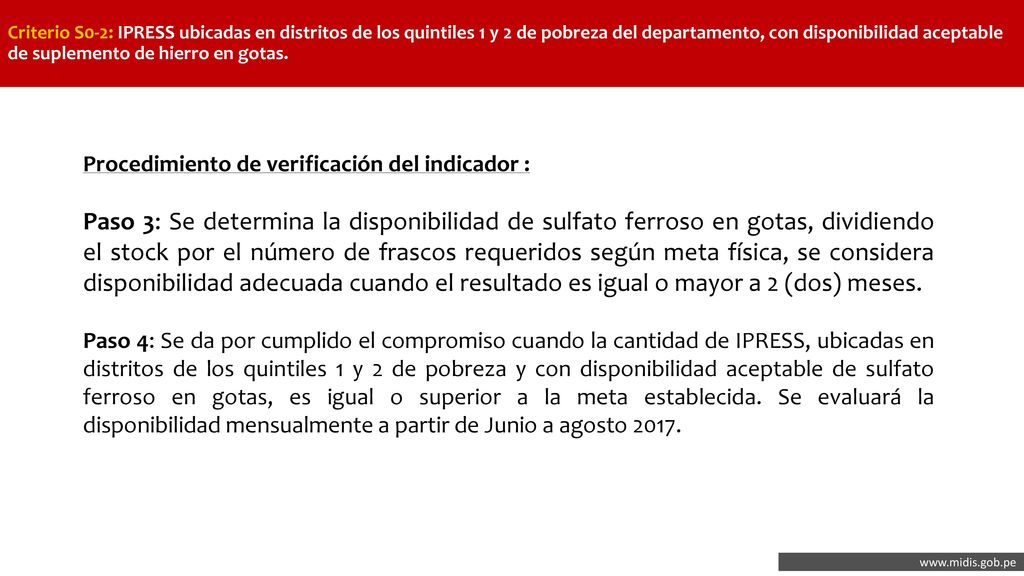 Criterio S0-1: A nivel departamental se dispone del padrón nominal distrital con registro actualizado de niñas y niños menores de 12 meses de edad.