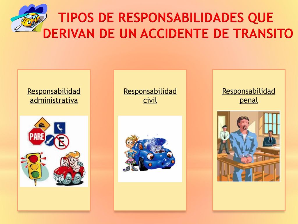 TIPOS DE RESPONSABILIDADES QUE DERIVAN DE UN ACCIDENTE DE TRANSITO