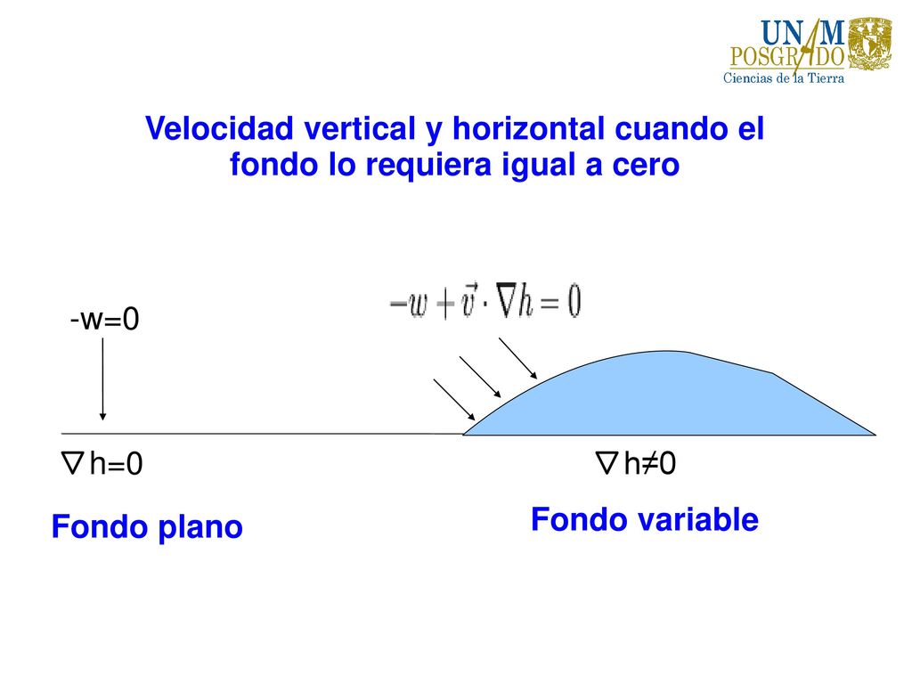 Velocidad vertical y horizontal cuando el fondo lo requiera igual a cero