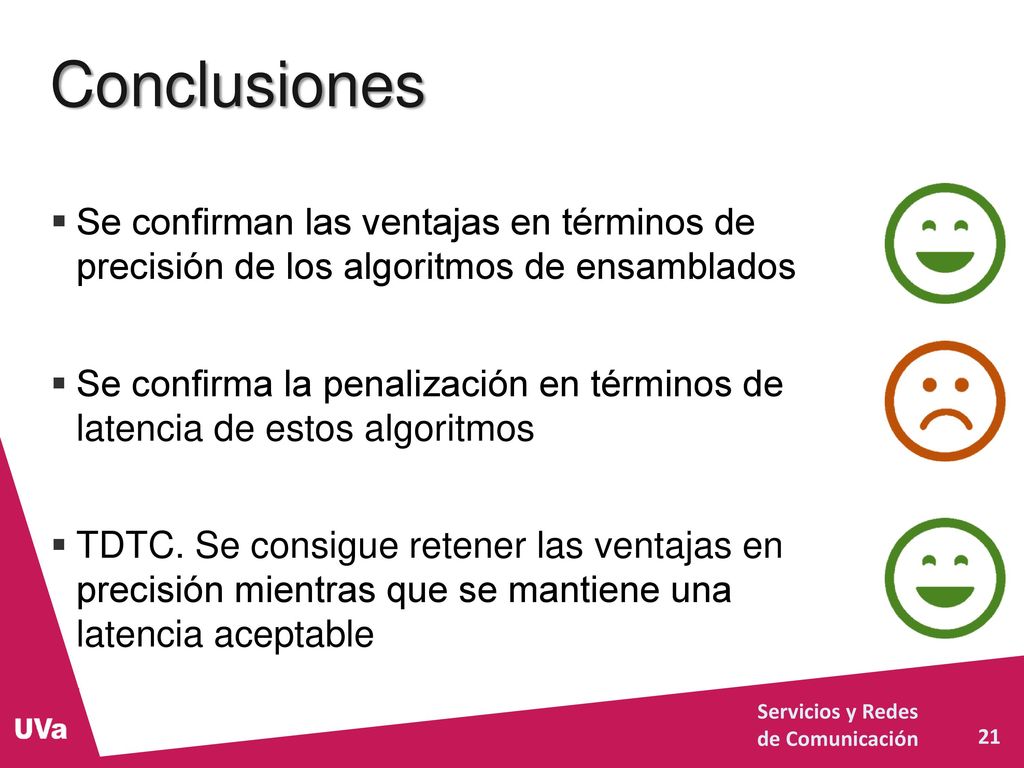 Conclusiones Se confirman las ventajas en términos de precisión de los algoritmos de ensamblados.
