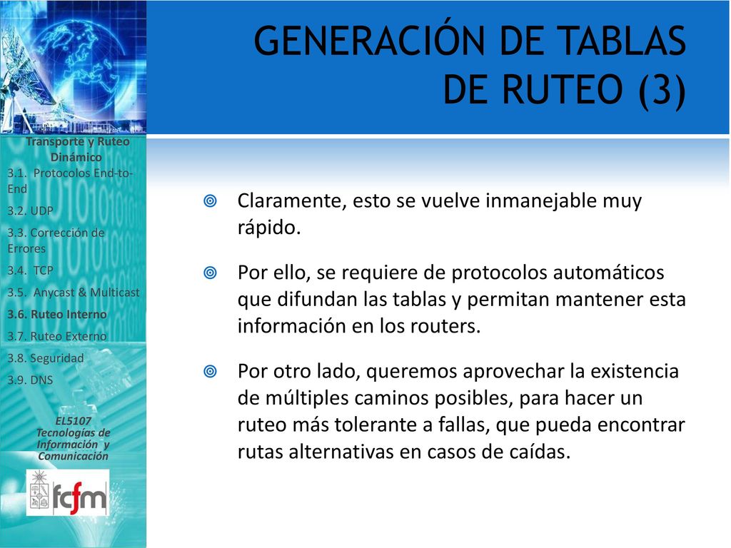 Transporte y Ruteo Dinámico Tecnologías de Información y Comunicación