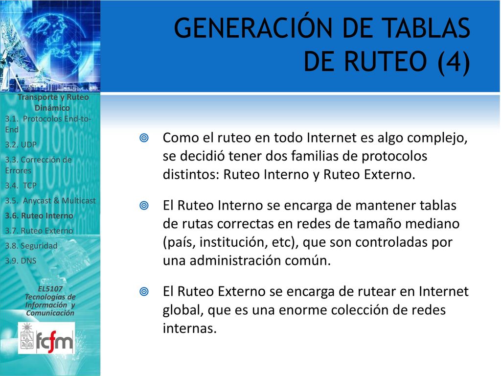 Transporte y Ruteo Dinámico Tecnologías de Información y Comunicación