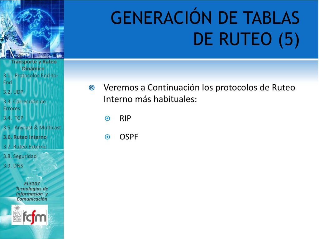 Transporte y Ruteo Dinámico Tecnologías de Información y Comunicación