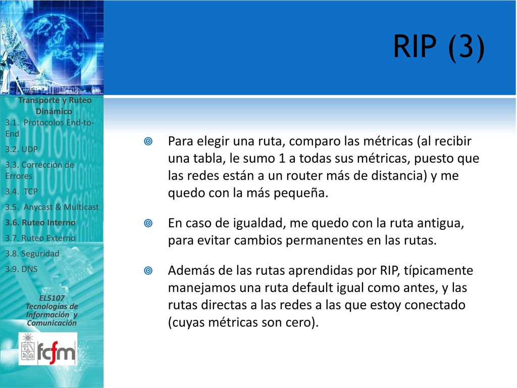 Transporte y Ruteo Dinámico Tecnologías de Información y Comunicación