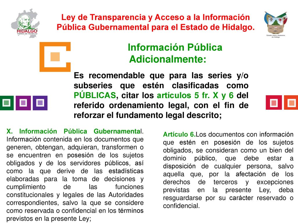 Ley de Transparencia y Acceso a la Información Pública Gubernamental para el Estado de Hidalgo.
