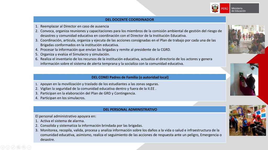 DEL DOCENTE COORDINADOR Reemplazar al Director en caso de ausencia