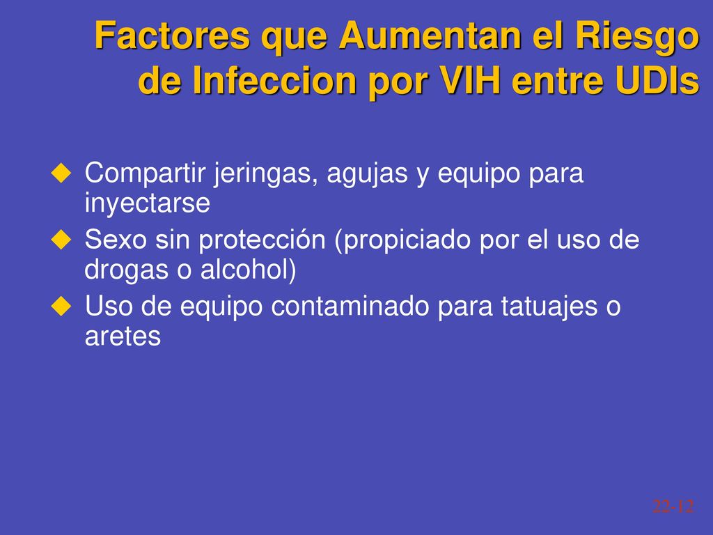 Factores que Aumentan el Riesgo de Infeccion por VIH entre UDIs