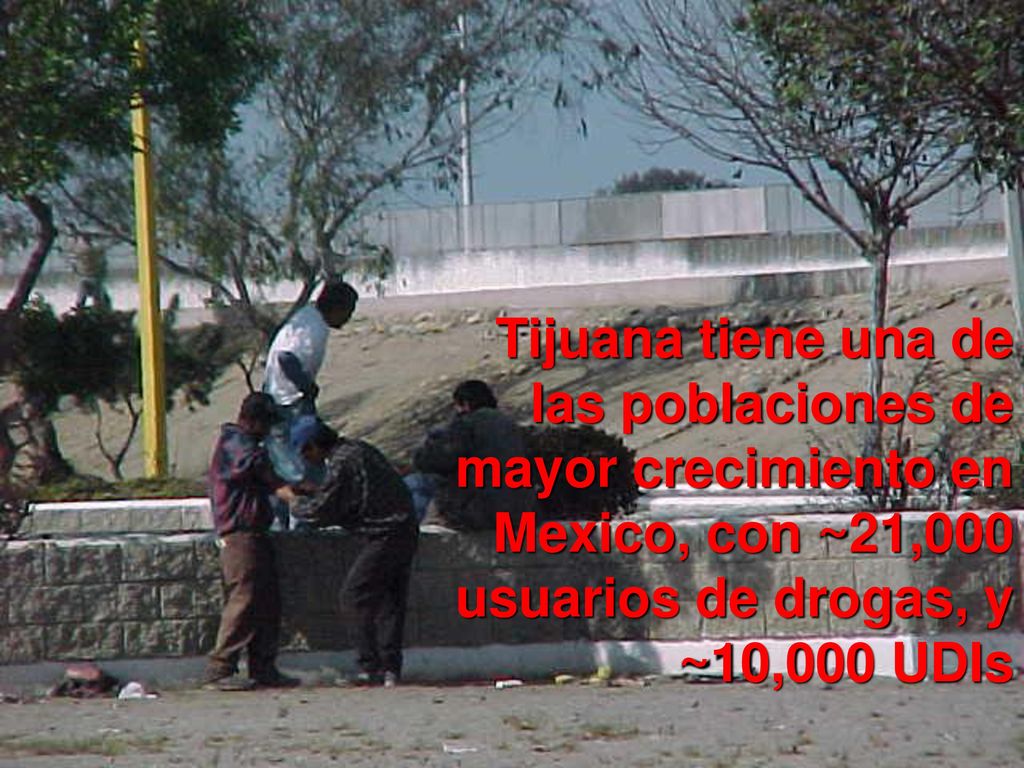 Tijuana tiene una de las poblaciones de mayor crecimiento en Mexico, con ~21,000 usuarios de drogas, y ~10,000 UDIs