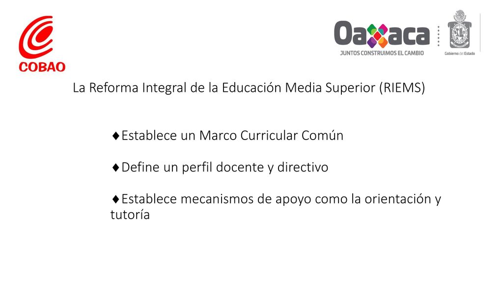 La Reforma Integral de la Educación Media Superior (RIEMS)