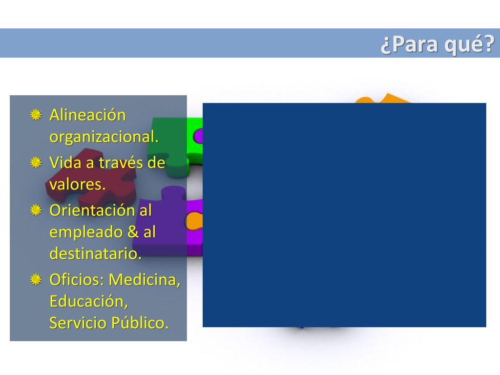 ¿Para qué Alineación organizacional. Vida a través de valores.